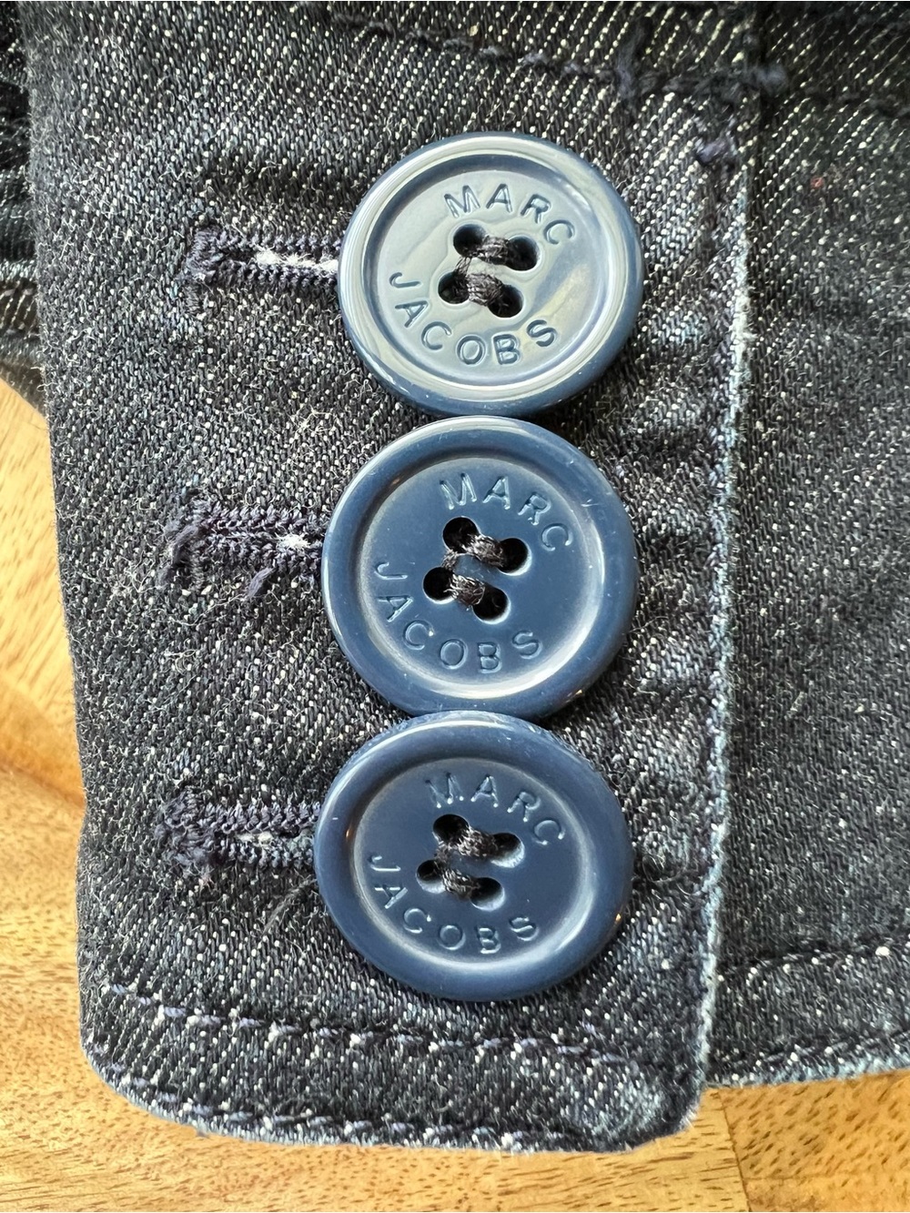 Marc Jacobs Y2K Dark Blue Denim Jean Jacket Blazer Women’s Size 4 Tailored - Picture 14 of 16